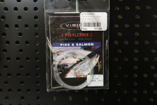 10 pk. VISION POLYLEADER Pike & Salmon 5ft Flot  0,50mm 18kg