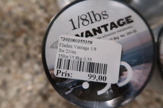 6 stk. Fladen Vantage 1/8 lbs 210m 35lbs/15,8kg 0,55