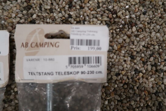 2 stk. AB Camping Teltstang Teleskop 90-230 cm.