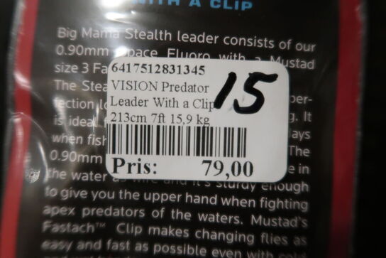 15 pk. VISION Predator Leader With a Clip 213cm 7ft 15,9 kg 35lb