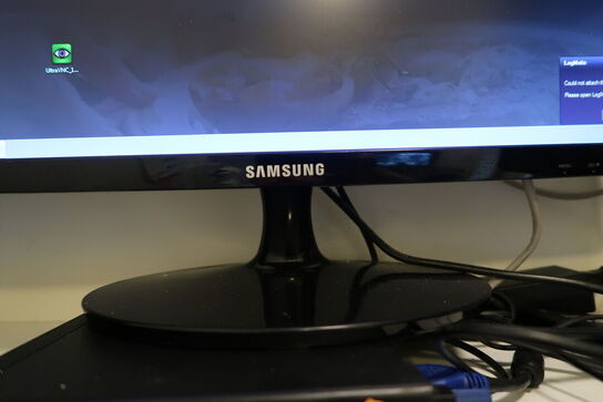 Computerskærm SAMSUNG, computer HP MP9, tastatur og mus