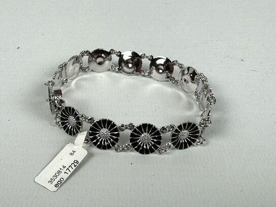 GEORG JENSEN Rhodinated Sterling Silver Daisy Bracelet