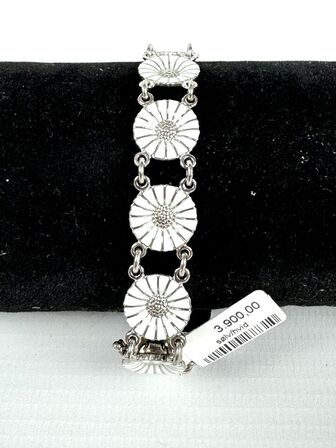 GEORG JENSEN Rhodinated Sterling Silver Daisy Bracelet