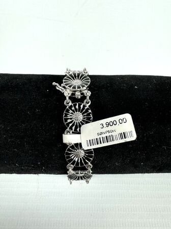 GEORG JENSEN Rhodinated Sterling Silver Daisy Bracelet