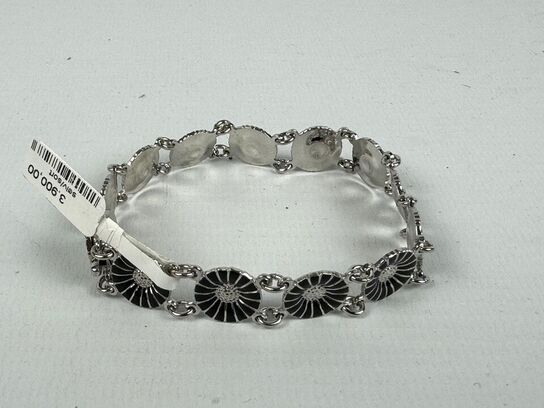 GEORG JENSEN Rhodinated Sterling Silver Daisy Bracelet