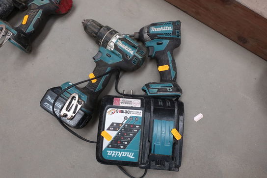 2 stk. akku bore/skruemaskiner MAKITA DHP484, DTD154 med batteri og lader