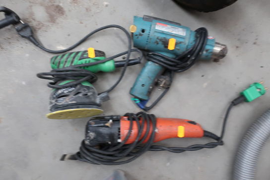 Multicutter FEIN, excentersliber HITACHI, varmepistol MAKITA