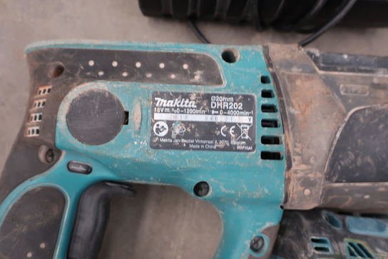 Akku borehammer MAKITA DHR202, akku bore/skruemaskine MAKITA DHP484 med batteri og lader