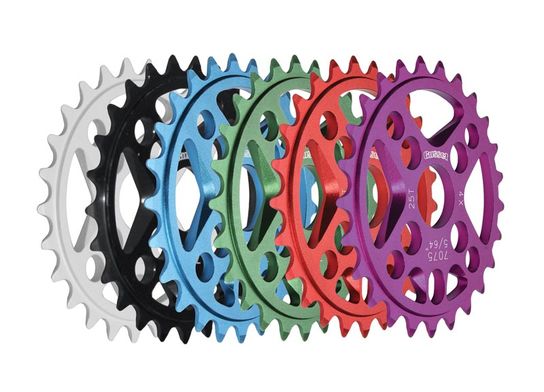 2 stk. Gusset 4-Cross Chainring 1 Bolt BMX 7075 Alu 25T Purple