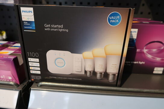 2 pakker starter kit E27 PHILIPS HUE White Ambiance 1100