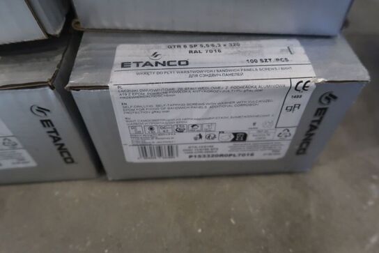 Ca. 650 stk. skruer med beslag, 5,5/6,3 x 320 mm