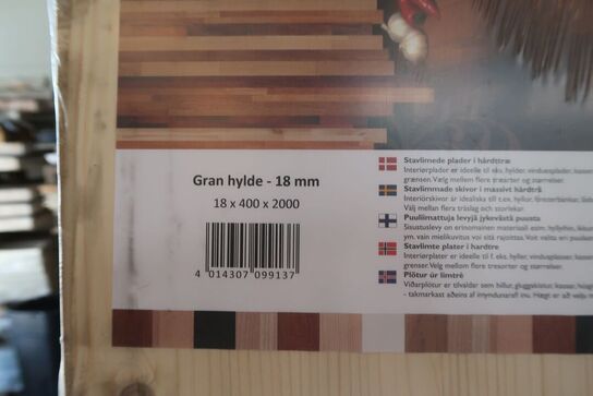 4 stk. træ hylder 18x400x2000 mm