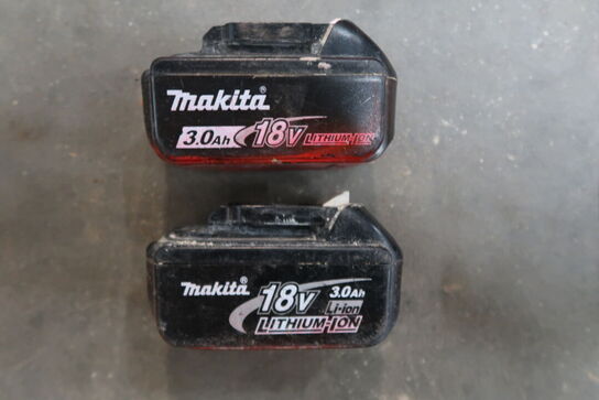 2 stk. Makita 3.0 ah 18V batteri