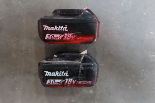 2 stk. Makita 3.0 ah 18V batteri