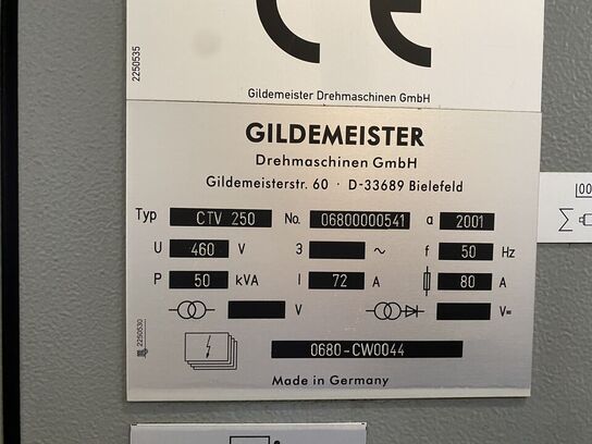 Gildemeister DMG CTV 250 Linear - CNC DREJEBÆNK Vertikal