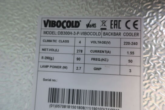 Displaykøleskab/backbar VIBOCOLD DB300H-3-P