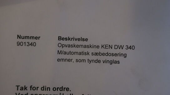 Opvaskemaskine KEN DW340
