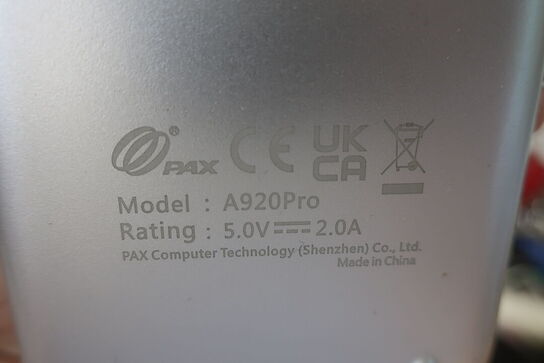 3 stk. betalingsterminaler PAX A920Pro