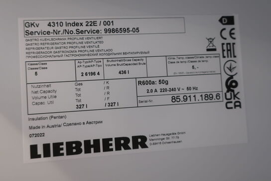 Køleskab LIEBHERR GKv 4310