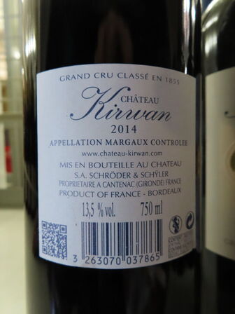 6 fl. rødvin, CHÂTEAU KIRVAN MARGAUX 2014, 3. Cru Grand Cru Classé, Margaux