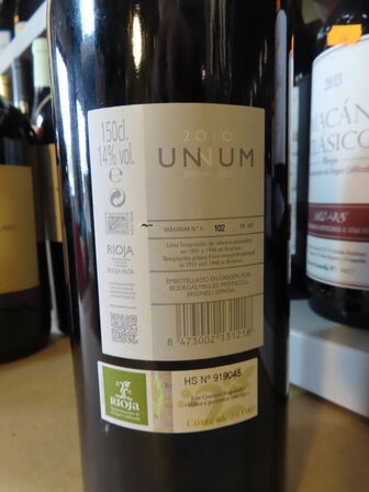 1 fl. rødvin, UNNUM DOS MIL DIEZ 2010 - 1,5L Magnum