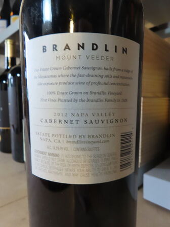 1 fl. rødvin, BRANDLIN MOUNT VEEDER 2012 - 1,5L Magnum