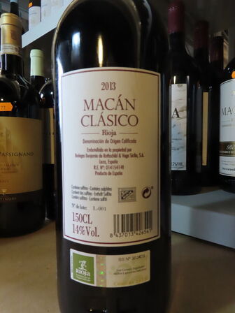 1 fl. rødvin, MACÁN CLÁSICO RIOJA 2013 - 1,5L Magnum
