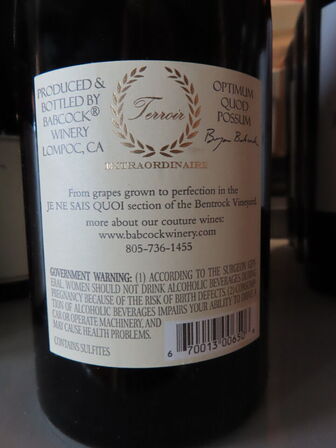 4 fl. rødvin, BABCOCK JE NE SAIS QUOI 2013