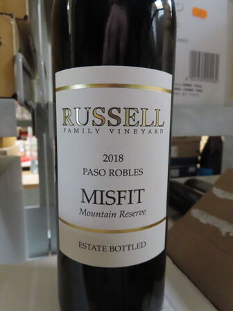 12 fl. rødvin, RUSSELL MISFIT PASO ROBLES 2018