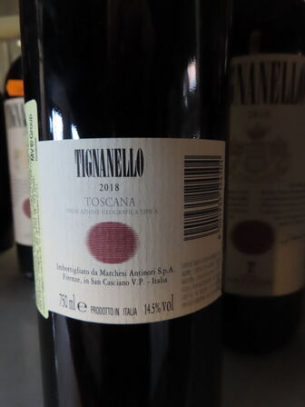 5 fl. rødvin, TIGNANELLO 2018, Antinori Tignanello, Toscana IGT