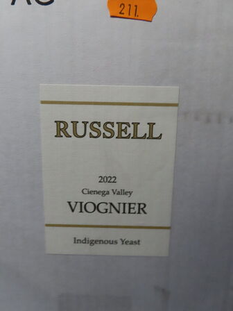 12 fl. hvidvin, RUSSEL VIOGNIER CIENEGA VALLY 2022