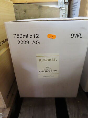 12 fl. rødvin, RUSSELCHARDONNAY CIENEGA VALLY 2022