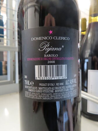 1 fl. rødvin, PAJANA BAROLO 2008, Domenico Clerico