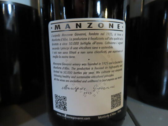 3 fl. rødvin, MANZONE BAROLO DOCG BRICAT 2009