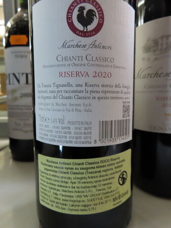 6 fl. rødvin, MARCHESE ANTINORI CHIANTI CLASSICO 2020, Riserva Tignanello
