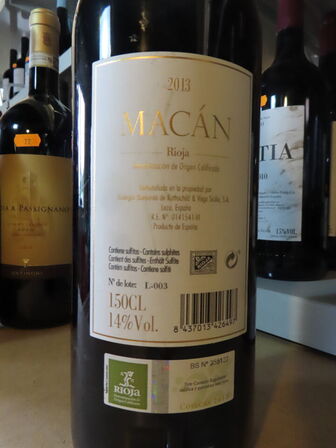 1 fl. rødvin, MACÁN RIOJA 2013 - 1,5L Magnum