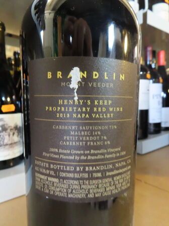 1 fl. rødvin, BRANDLIN MOUNT VEEDER 2013 - 1,5L Magnum