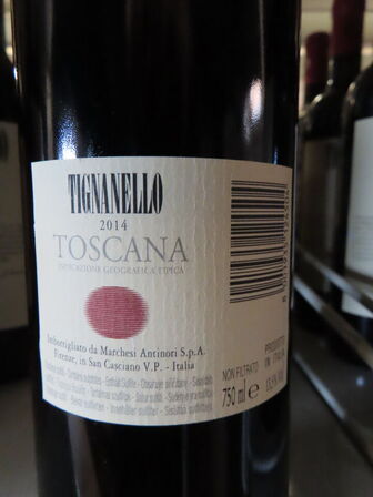 4 fl. rødvin, TIGNANELLO 2014, Antinori Tignanello, Toscana IGT