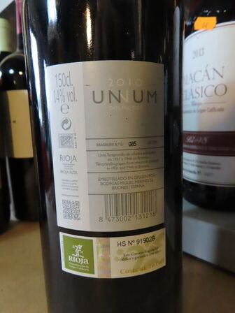 1 fl. rødvin, UNNUM DOS MIL DIEZ 2010 - 1,5L Magnum