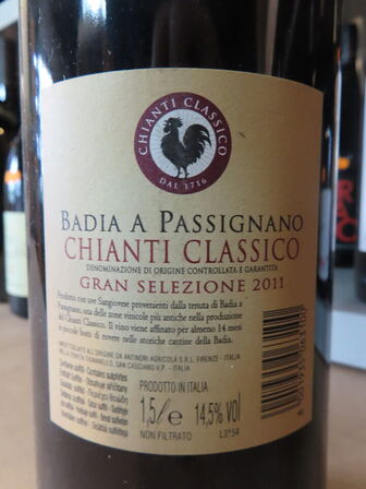 1 fl. rødvin, BADIA A PASSIGNANO 2011 - 1,5L Magnum