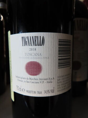 6 fl. rødvin, TIGNANELLO 2018, Antinori Tignanello, Toscana IGT