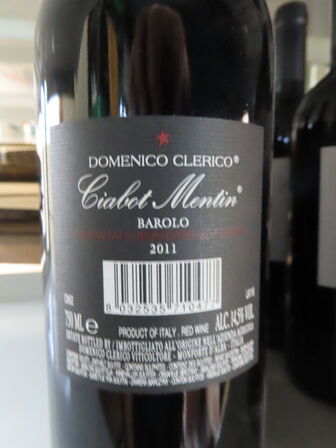4 fl. rødvin, CIABOT MENTIN BAROLO 2011, Domenico Clerico