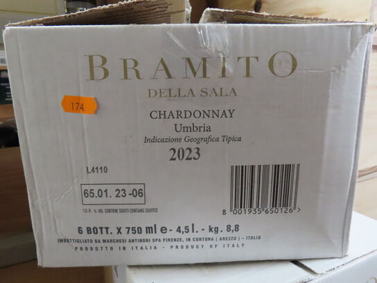 6 fl. hvidvin, BRAMITO DELLA SALA CHARDONNAY 2023, Antinori Bramito Castello