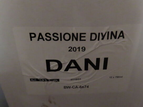 12 fl. rødvin, PASSONE DIVINA DANI 2019, San Luis Obispo County, California