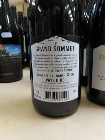 6 fl. rødvin, LE GRAND SOMMET CABERNET SYRAH