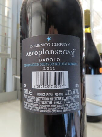 1 fl. rødvin, AEROPLANSERVEJ BAROLO 2011, Domenico Clerico Servaj Serralunga