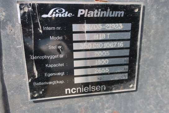 Gaffeltruck (gas) LINDE H18T (se beskrivelse)