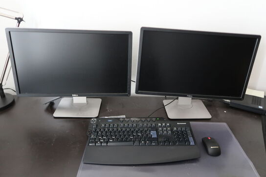 2 stk. Dell 24" skærme + keyboard & mus 