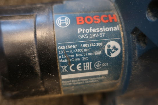 Rundsav BOSCH GKS 18V-57 inkl. batteri