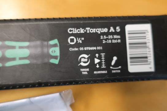 Momentnøgle WERA Click-Torque A5 2,5-25Nm